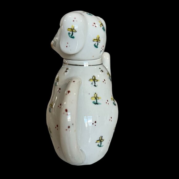 Vintage Ceramic White Puppy Dog Teapot / Creamer 5-3/4" Tall Raised Paw Spout - Picture 4 of 13